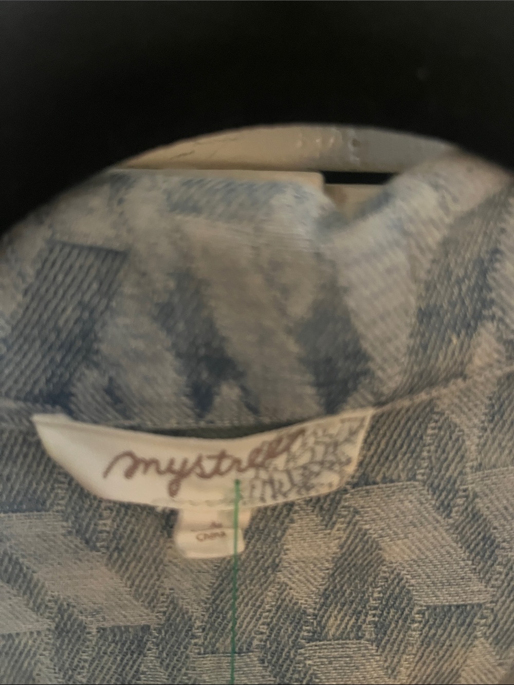Mystree Light Blue Denim-Trim Waffle Knit Jacket - Picture 3 of 3